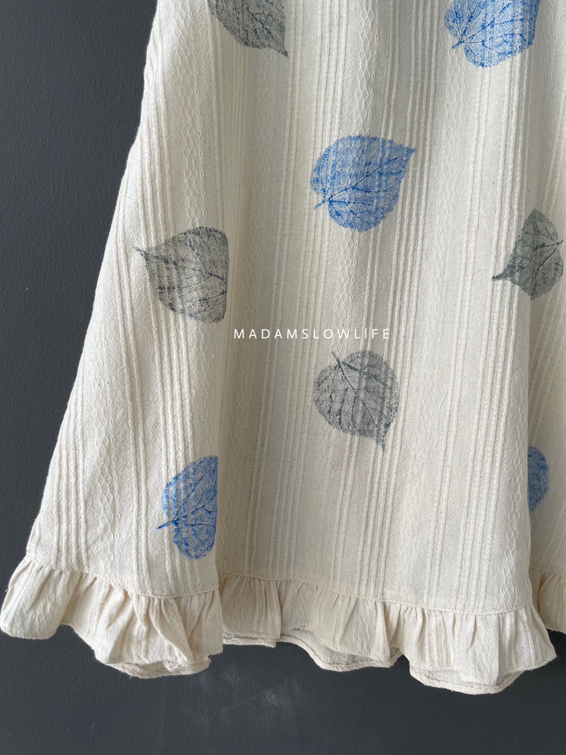 คอลเลคชั่นผ้าคอตตอนพรีเมียม ใบสีฟ้าเขียวน่ารัก ตรีมครอบครัว (รับผลิตออเดอร์)