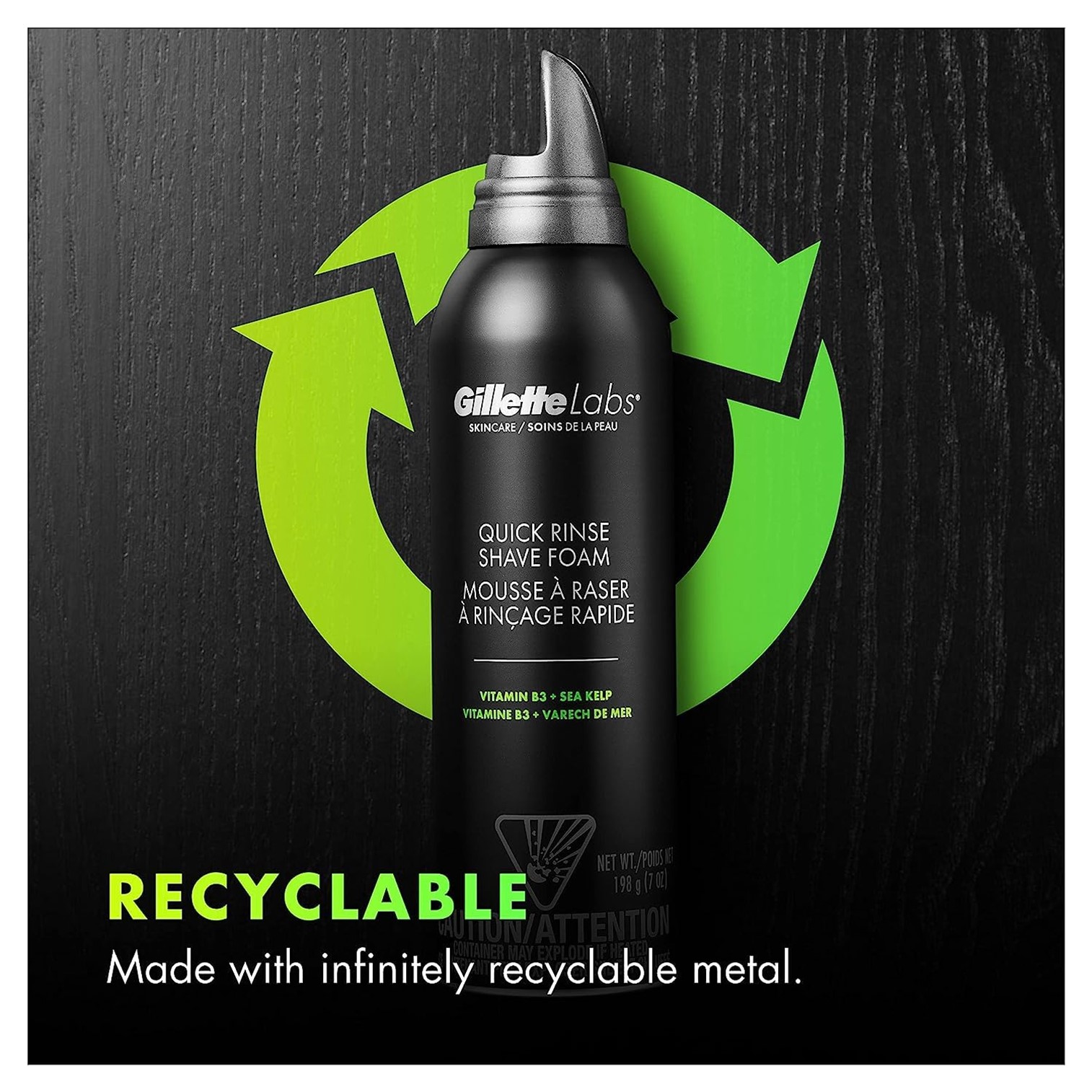 Gillette Labs by Gillette Quick Rinse Shaving Foam for Men 240ml โฟมโกนหนวดสูตรพิเศษมีส่วนผสมของวิตามินบีบำรุงผิวสินค้านำเข้าจากออสเตรเลียพร้อมส่ง