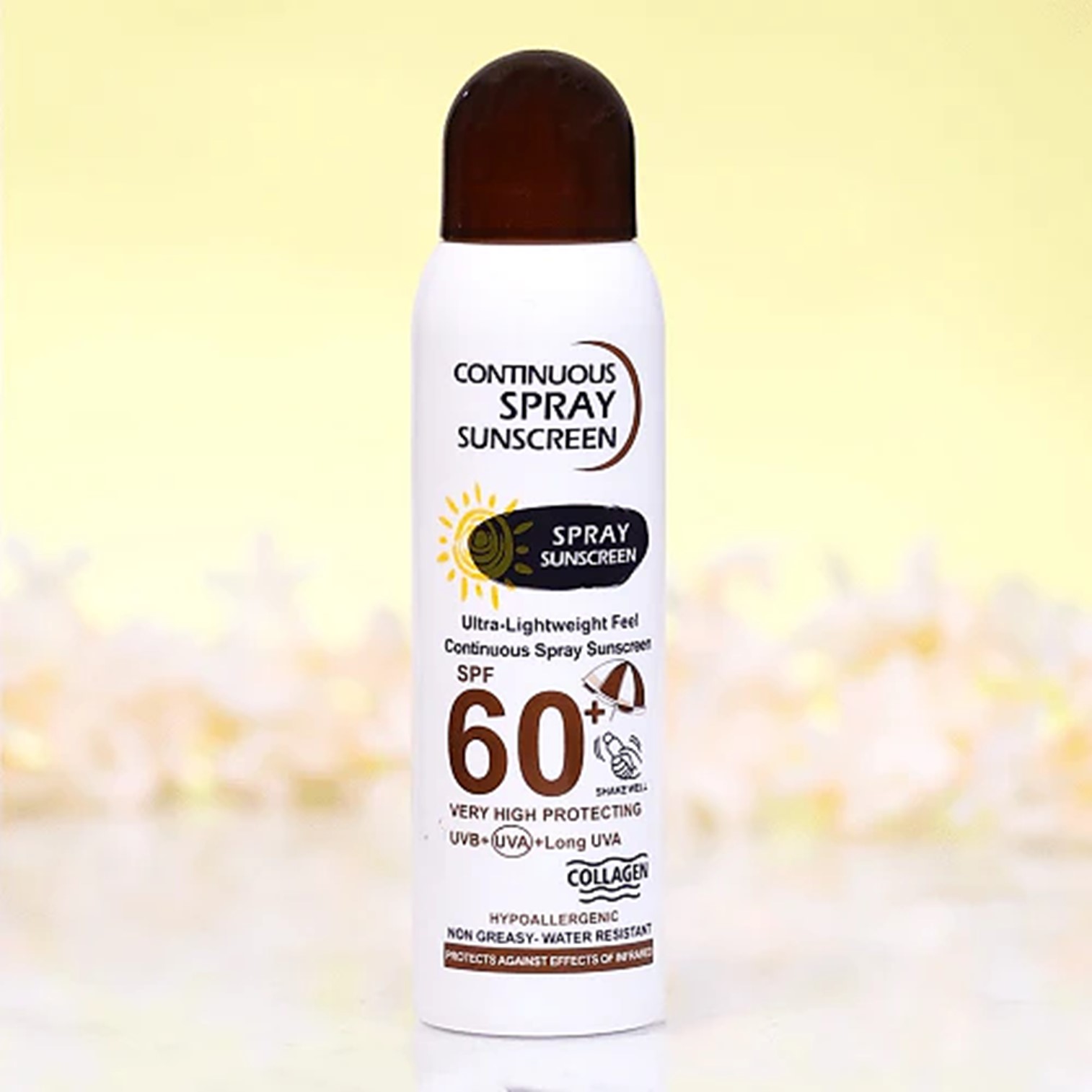 Wokali Continuous Spray Sun Screen 230ml สเปรย์กันแดดเนื้อบางเบาสำหรับหน้าและผิวกายสูตรพิเศษพร้อมบำรุงผิวสินค้านำเข้าจากต่างประเทศรับประกันของแท้พร้อมส่ง