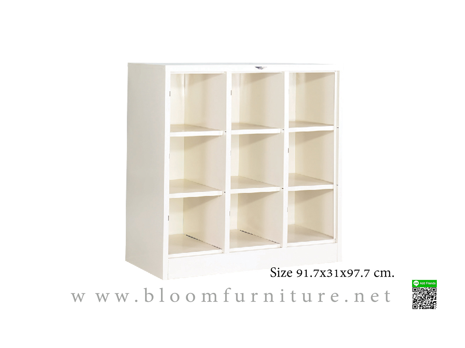 ชั้นวางหนังสือเหล็ก ชั้นเอนกประสงค์ 9 ช่อง ขนาด 91.7x31x97.7 ซม.