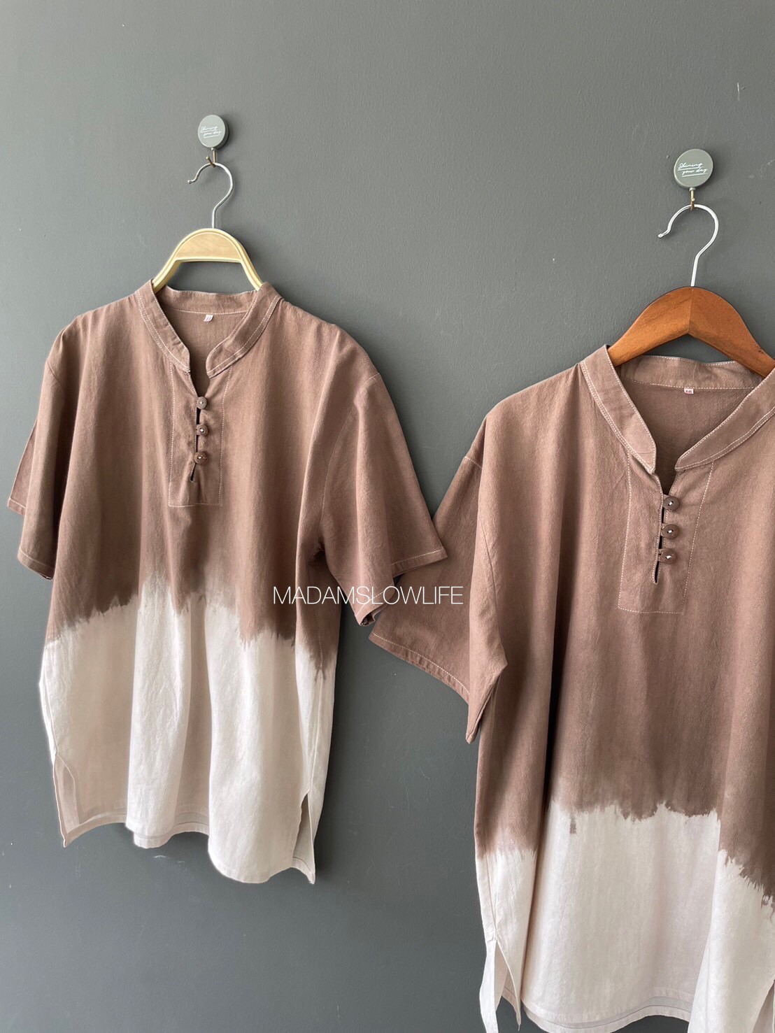 เสื้อคอจีน ย้อมสีปลอดสารพิษ Size:40 42 44 46