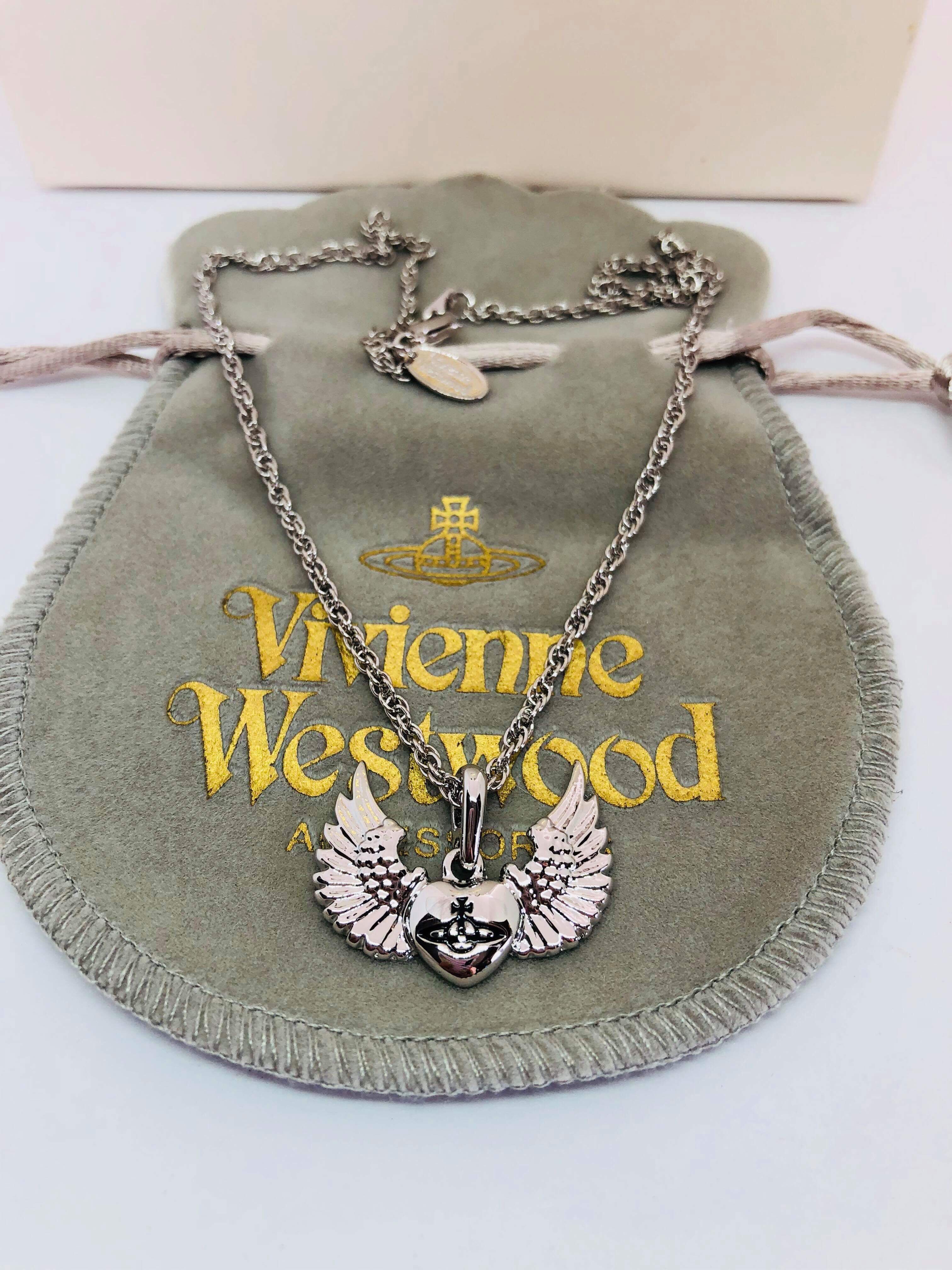 vivienne westwood Heart Orb Wings Pendant necklace