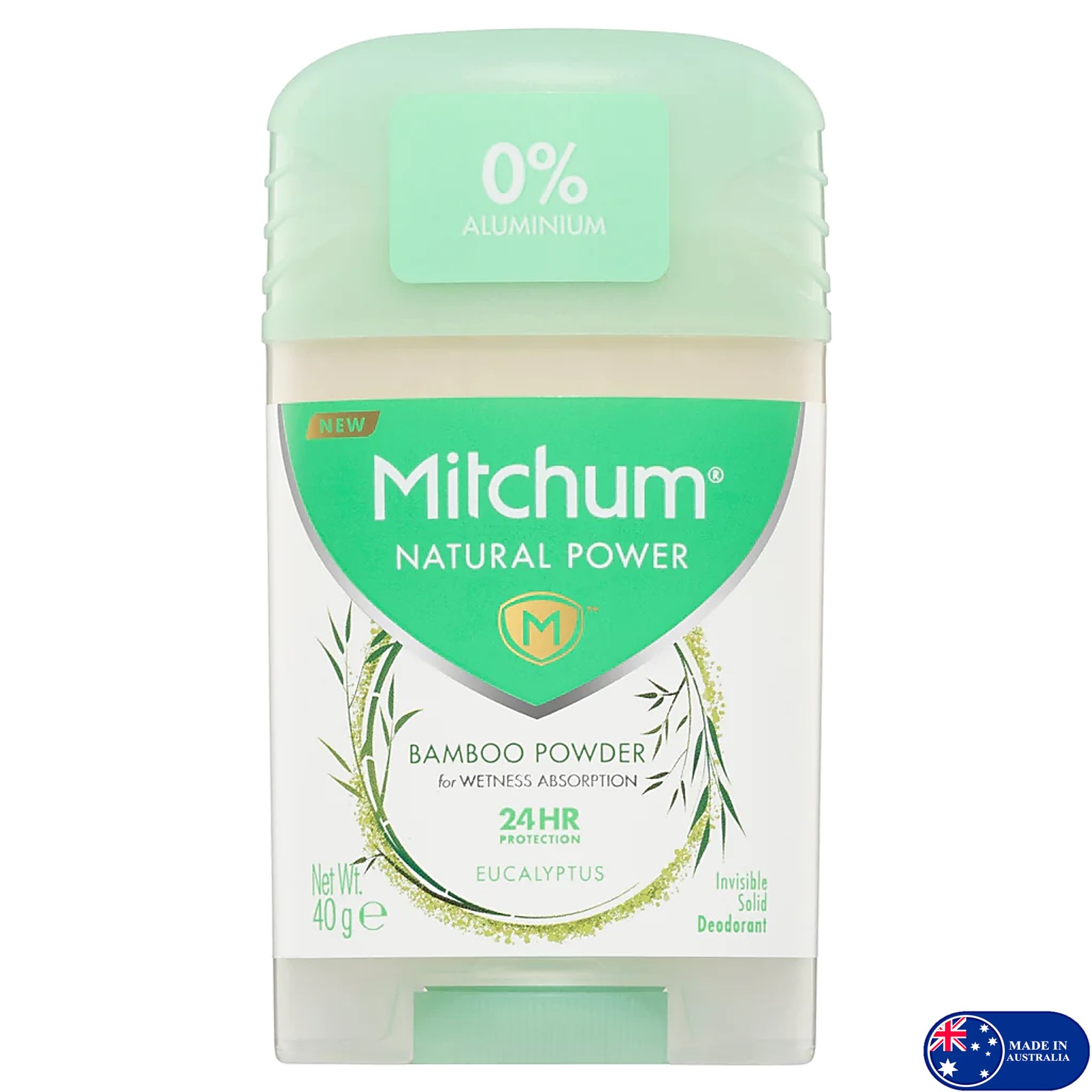 Mitchum Natural Power Bamboo Powder Deodorant Eucalyptus 40g ผลิตภัณฑ์ระงับกลิ่นใต้วงแขนแบบแท่งสติ๊กสูตรอ่อนโยนสำหรับผู้หญิงสินค้านำเข้าจากออสเตรเลียพร้อมส่ง
