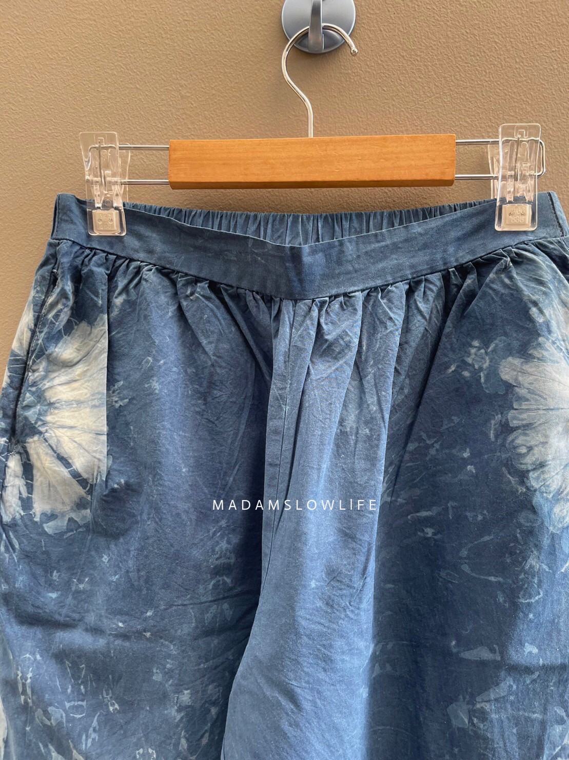 กางเกง5ส่วน ผ้าคอตตอนมัดย้อมสีปลอดสารพิษ Size:M L