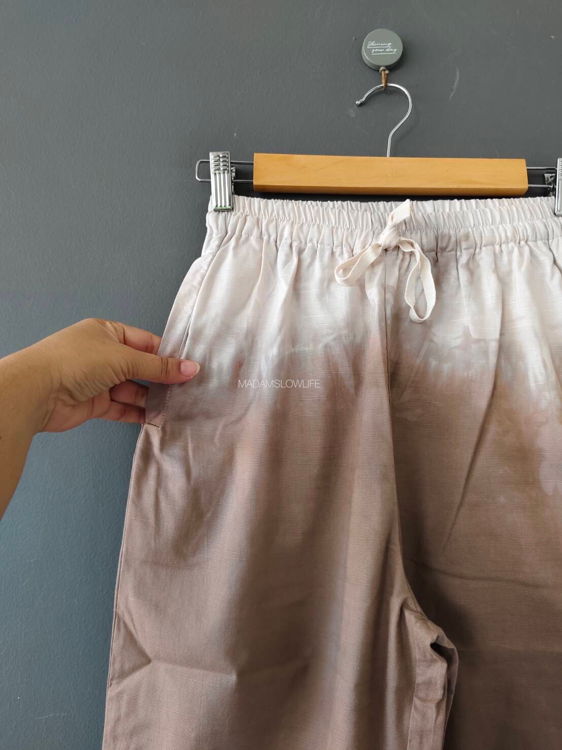 กางเกงขายาว มัดย้อมสีน้ำตาล Size: S M L XL