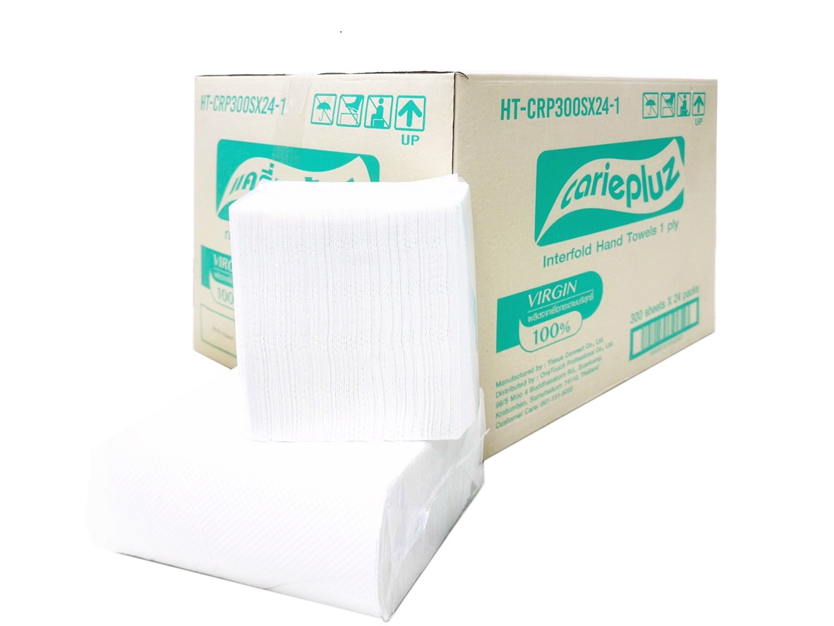 กระดาษเช็ดมือ CariePluz หนา 1 ชั้น