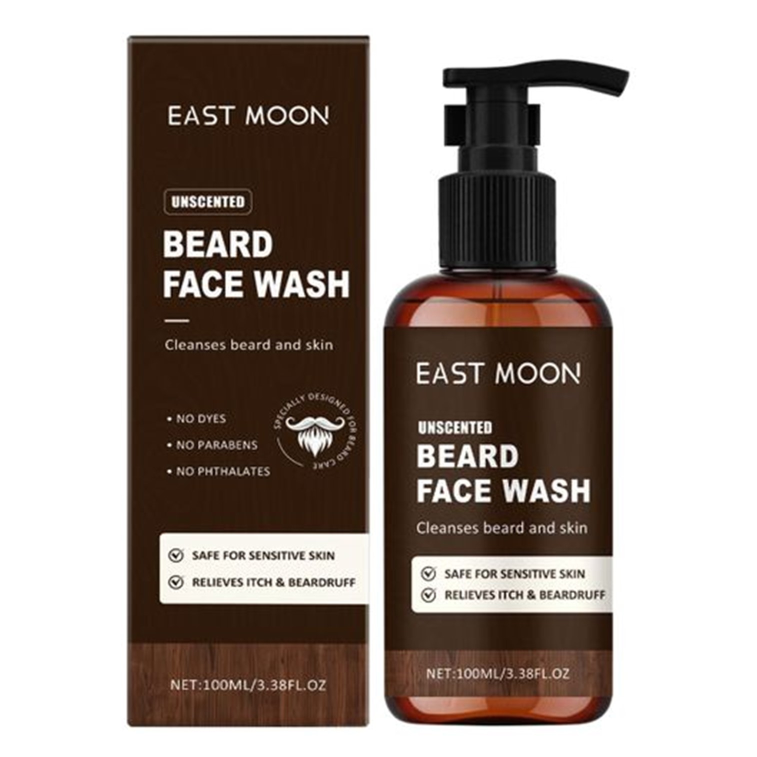 East moon Men's Beard Gentle Cleansing Face Wash 100ml ผลิตภัณฑ์ทำความสะอาดผิวหน้าและหนวดเคราสำหรับผู้ชายสูตรพิเศษสินค้านำเข้าจากต่างประเทศของแท้พร้อมส่ง