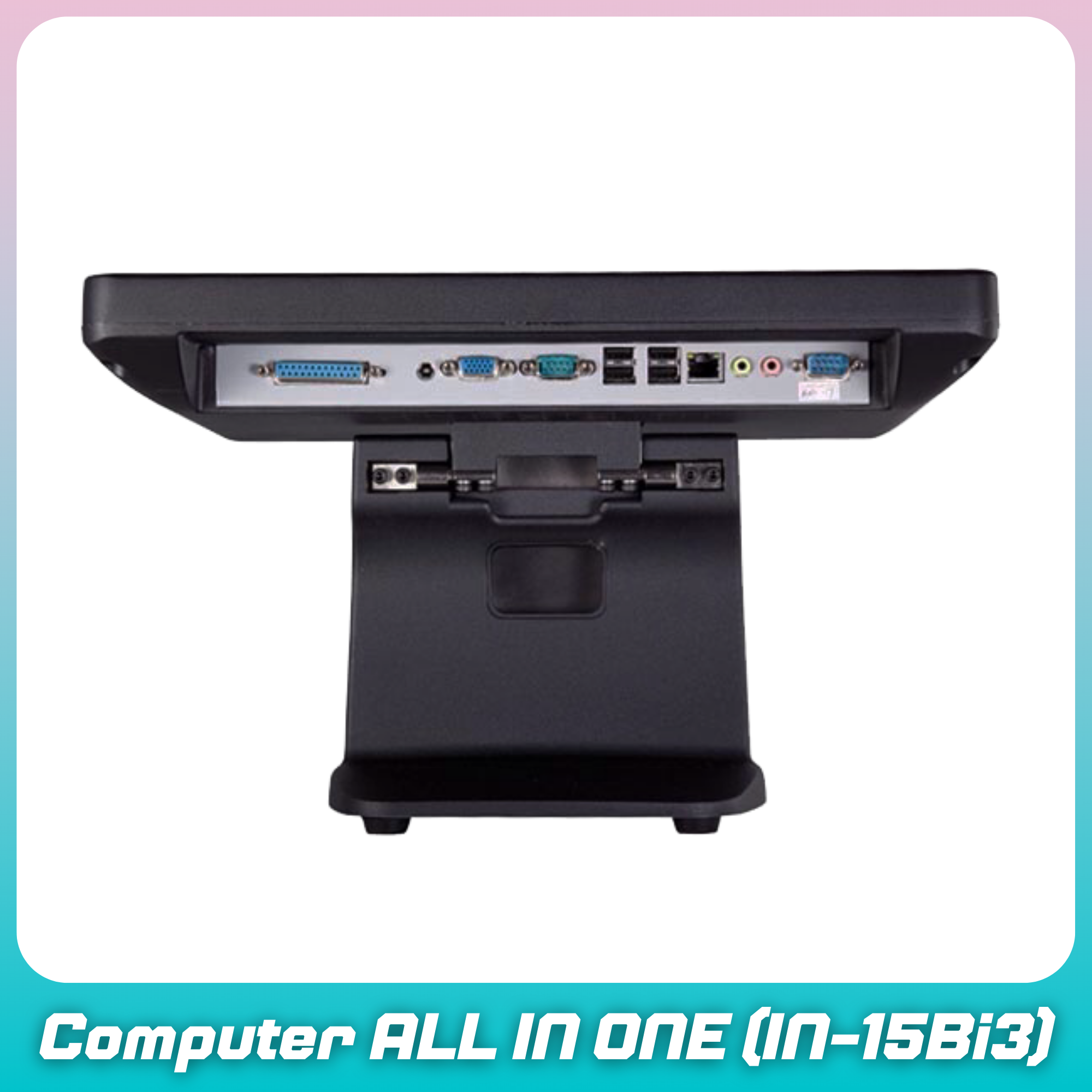 (สินค้าพรีออเดอร์ 14 วัน) คอมพิวเตอร์ All in One POS จอทัชสกรีน 15 นิ้ว พร้อมจอหลังขนาด 9.7" Core i3/Ram4GB/SSD240GB Heavy Duty (สีดำ) รุ่น IN-15Bi3