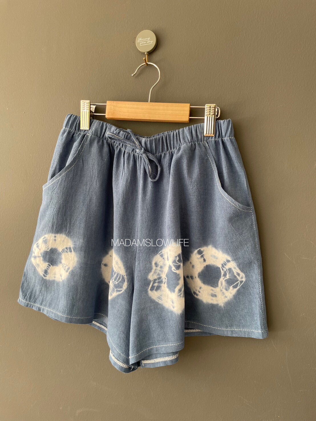 กางเกงขาสั้นมัดย้อมสีปลอดสารพิษ Size: F