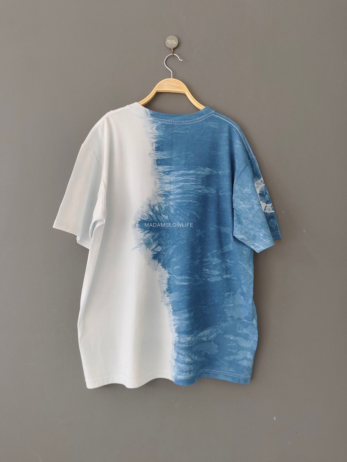 เสื้อยืดผู้ใหญ่ มัดย้อมสีคราม Size : XS S M L XL 2XL 3XL 4XL 5XL