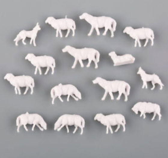 ชุดรวม (Farm animals) ม้า แกะ สุนัขเลี้ยงแกะ (สเกล 1:150) / 25 ตัว