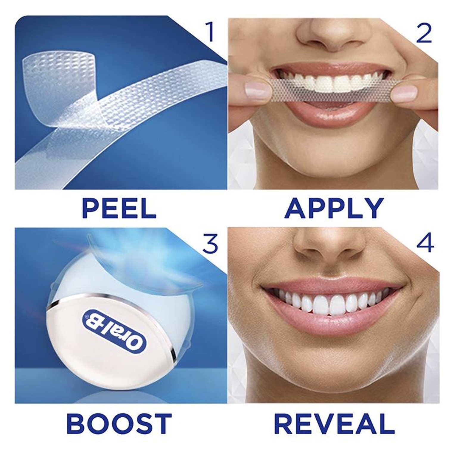 Oral-B 3D white Whitestrips with Light Pack of 14 ชุดผลิตภัณฑ์ช่วยให้ฟันแลดูขาวสะอาดอย่างเป็นธรรมชาติสินค้านำเข้าจากออสเตรเลียของแท้