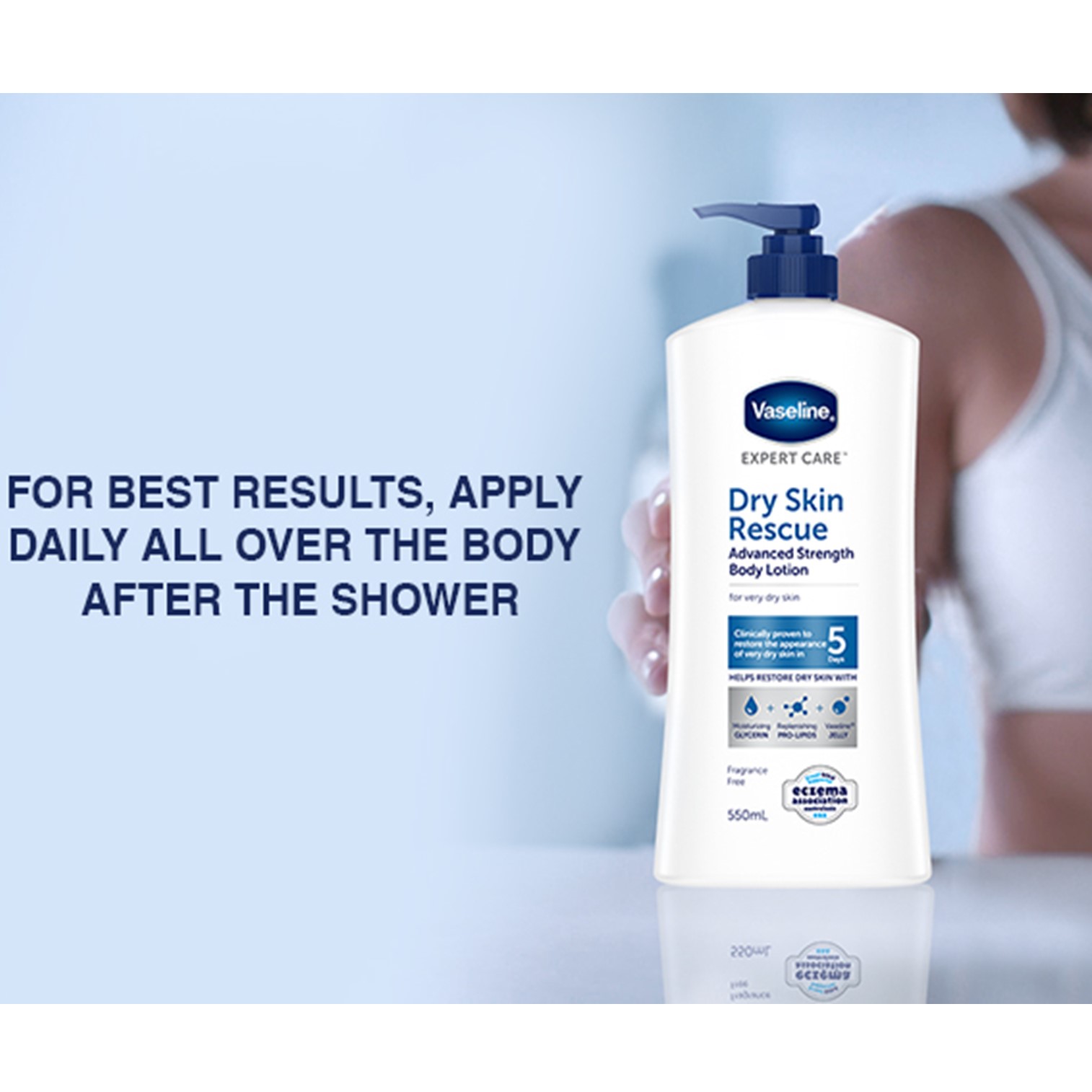 Vaseline Expert Care Dy Skin Rescue Advanced Strength Body Lotion 550ml โลชั่นบำรุงผิวกายสูตรพิเศษจากวาสลีนสินค้านำเข้าจากต่างประเทศพร้อมส่ง