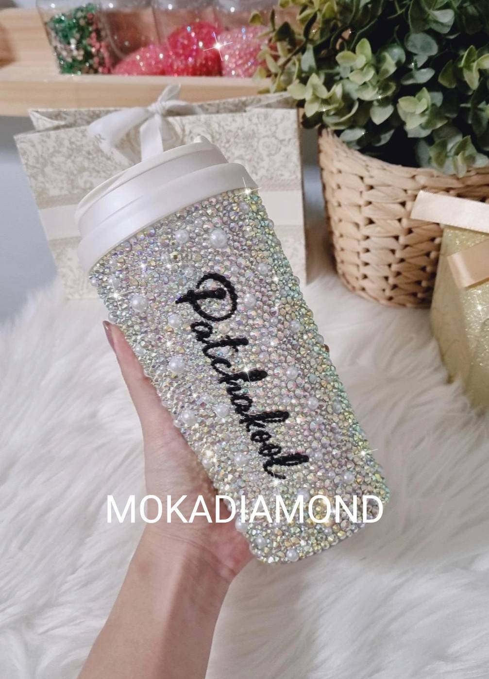 แก้วติดเพชร 12 oz. สั่งทำตามแบบ