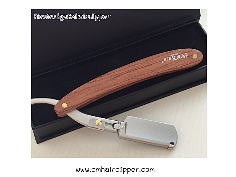 มีดโกนพับไม้แท้ สีน้ำตาล SamRoca Made in Germany