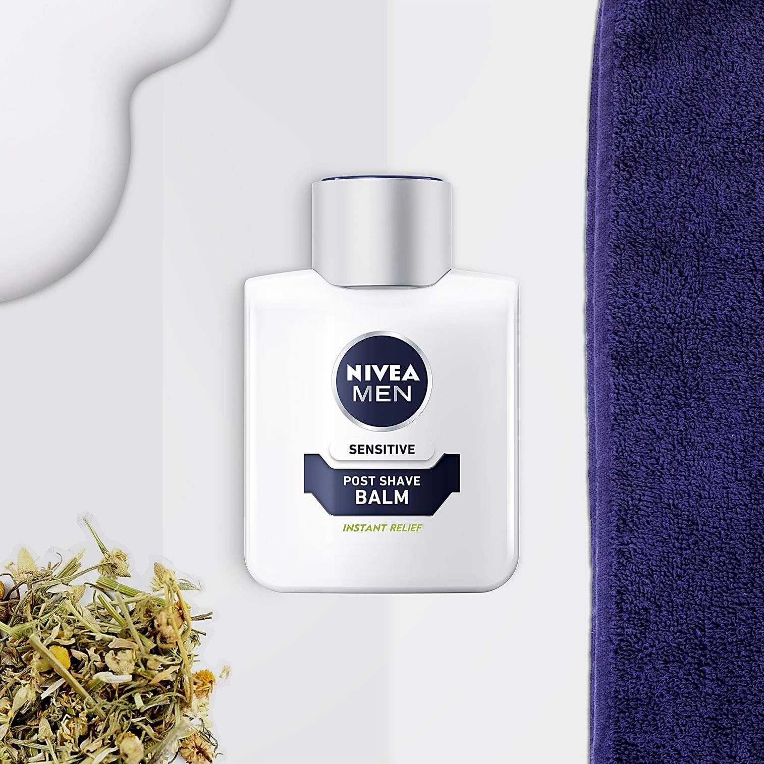 NIVEA MEN Sensitive Post Shave Balm Instant Relief 100ml. ผลิตภัณฑ์บาล์มบำรุงผิวหลังการโกนหนวดสูตรใหม่สำหรับผิวแพ้ง่ายจากนีเวียเม็น