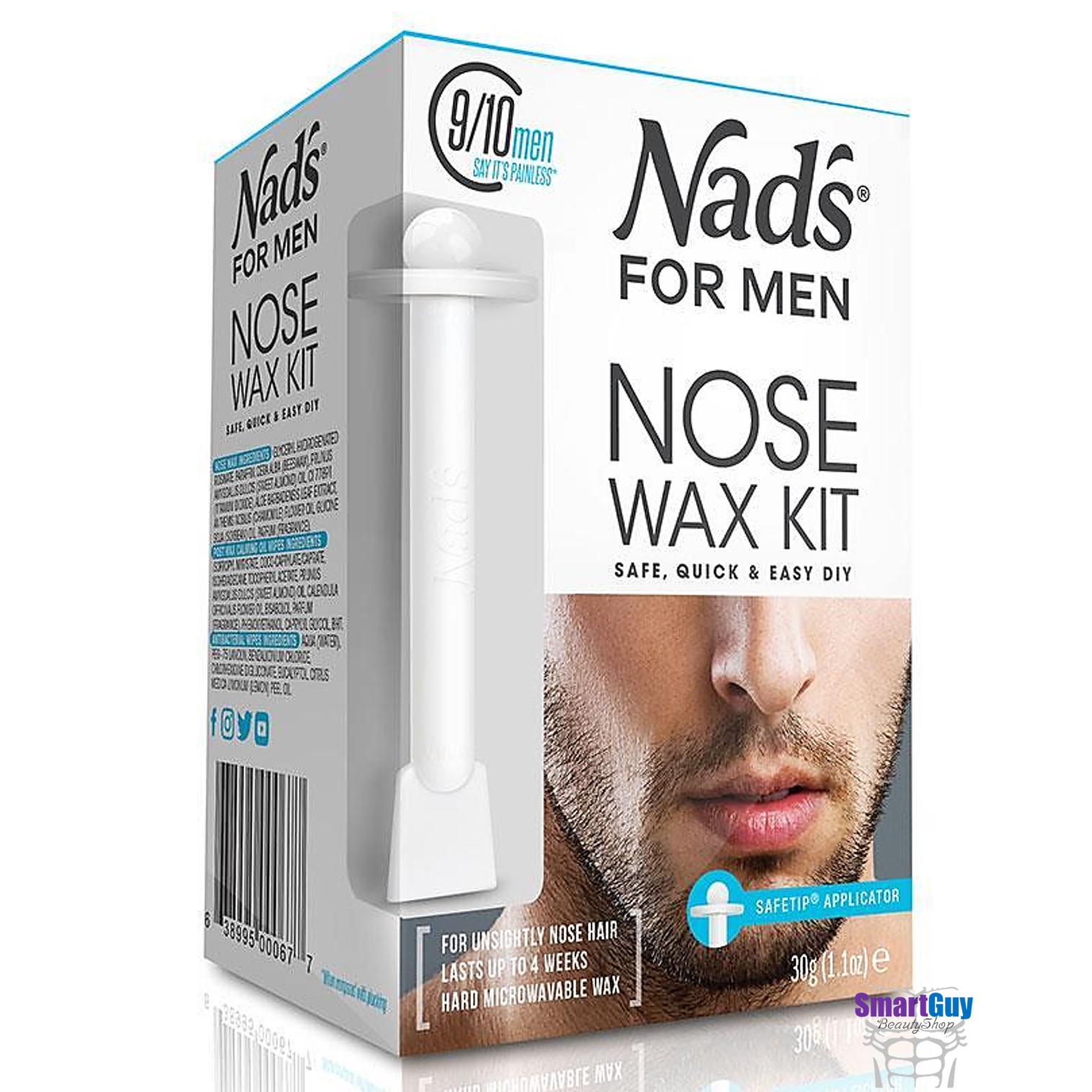 Nads For Men Nose Wax Kit Save Quick & Easy DIY 30g. ชุดผลิตภัณฑ์แว็กซ์จมูกเรียบเนียนสะอาดใสสำหรับผิวผู้ชาย