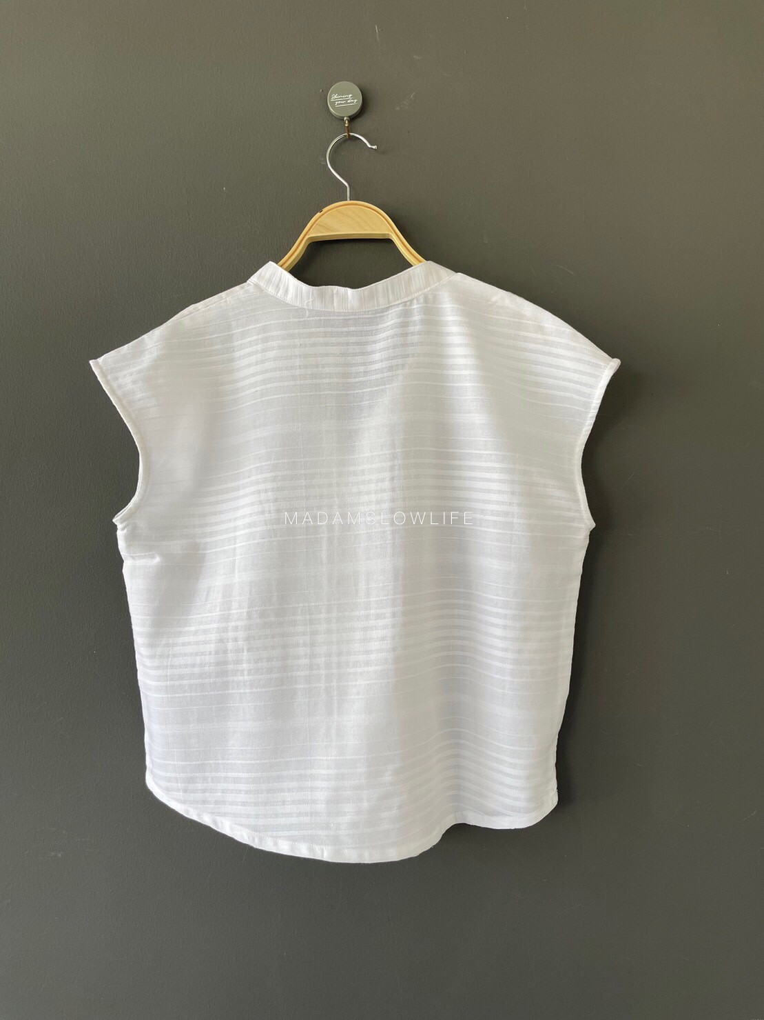 เสื้อผู้หญิง Size:F เนื้อผ้าคอตตอนแบบมีเทกเจอร์ พิมพ์ลายด้วยมือจากบล็อคไม้โดยใช้สีปลอดสารพิษ