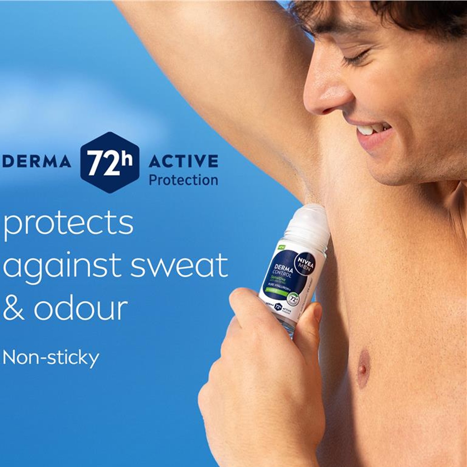 NIVEA MEN DERMA CONTROL Sensitive Anti-Perspirant Roll On 50ml ลูกกลิ้งระงับกลิ่นใต้วงแขนผู้ชายสูตรอ่อนโยนพิเศษสำหรับผิวแพ้ง่ายสินค้านำเข้าจากออสเตรเลียของแท้พร้อมส่ง