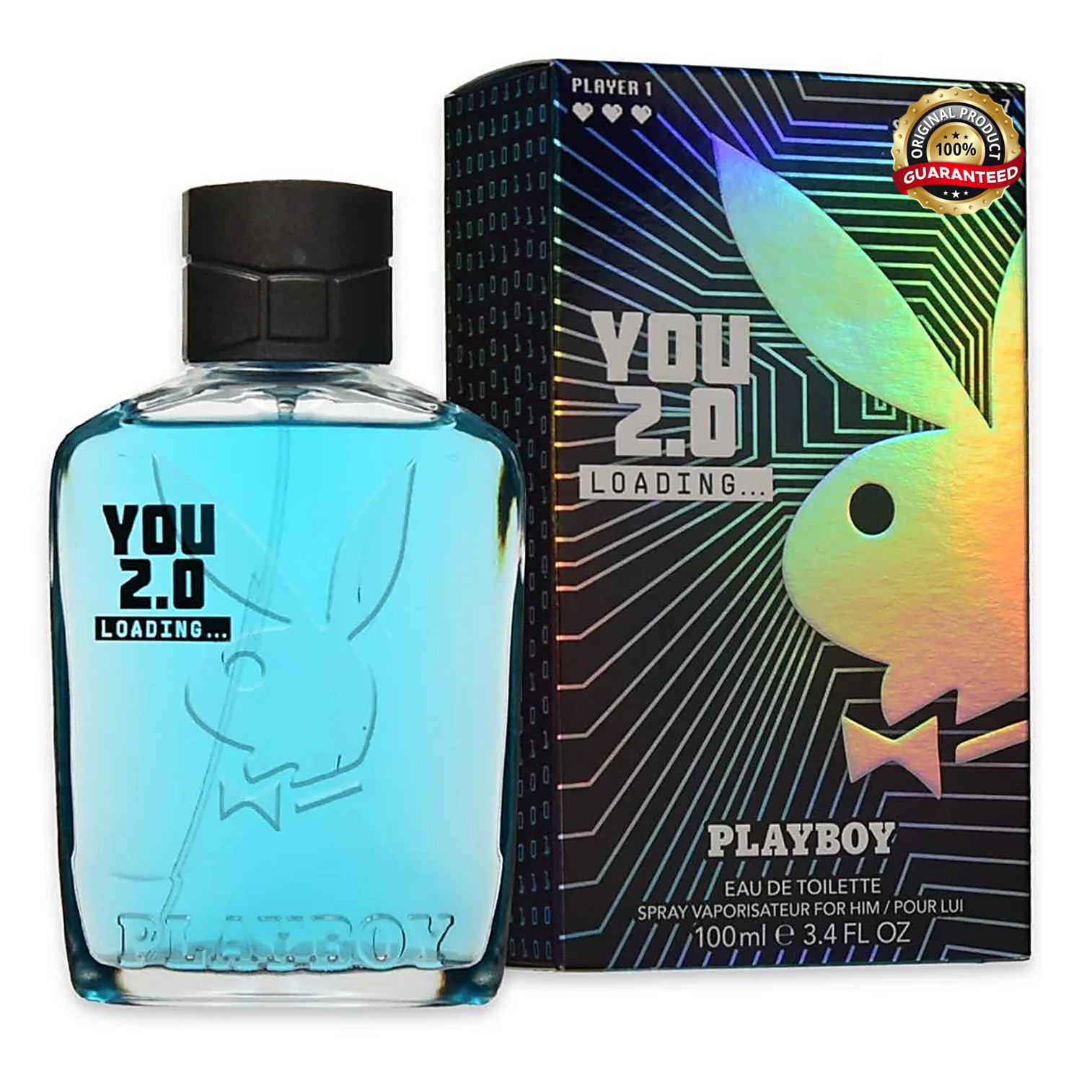 Playboy YOU 2.0 Loading Eau De Toilette Spray for Him 100ml น้ำหอมลิขสิทธิ์แท้กลิ่นใหม่ล่าสุดรุ่นพิเศษจากเพลย์บอยสินค้านำเข้าจากต่างประเทศพร้อมส่ง