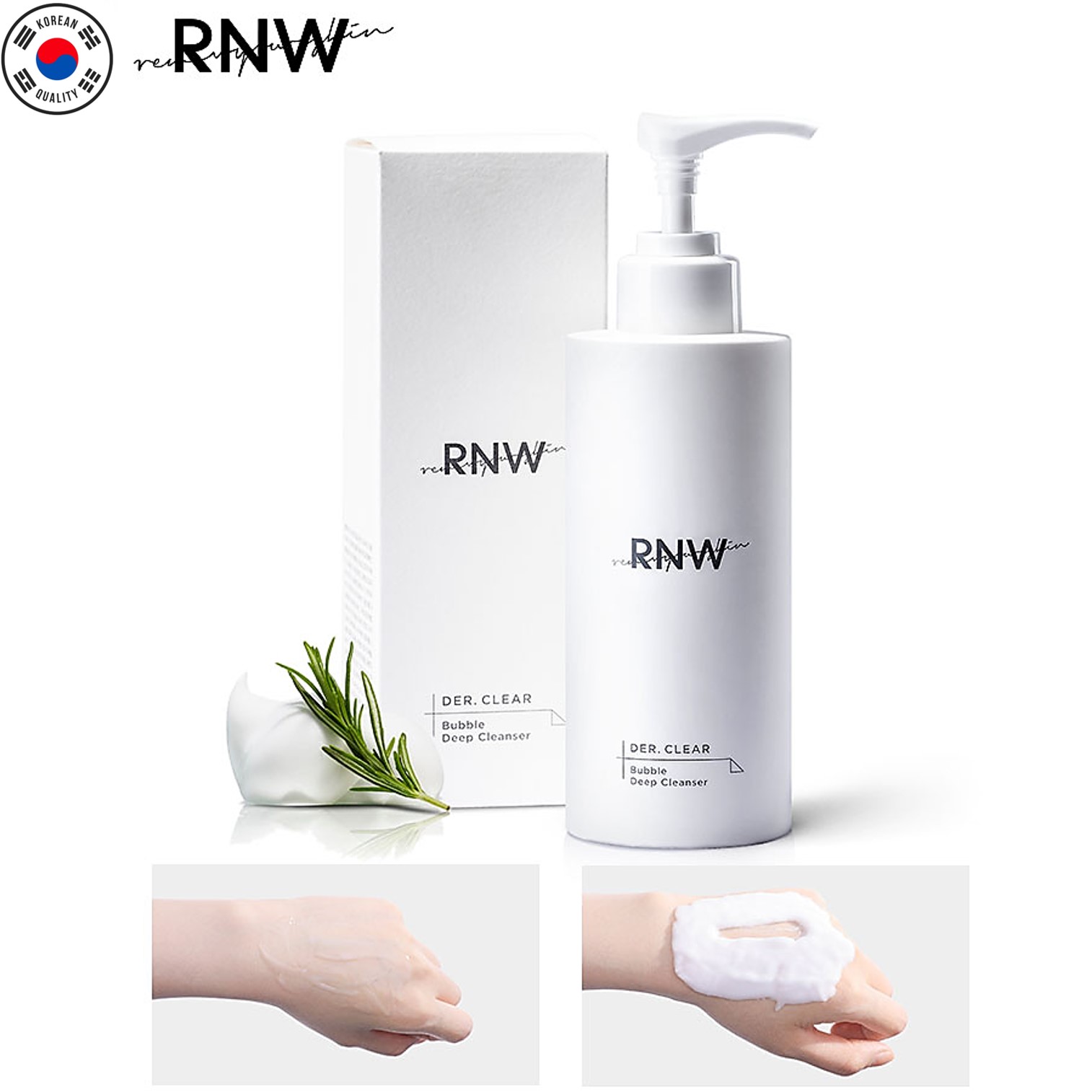 RNW DER. CLEAR Bubble Deep Cleanser 200g ผลิตภัณฑ์ทำความสะอาดผิวหน้าสูตรอ่อนโยนผสมมอยซ์เจอร์ไรเซอร์เข้มข้นจากเกาหลี