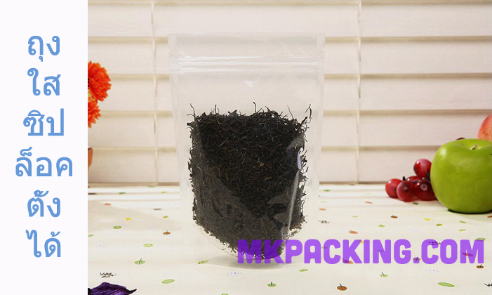 ถุงพลาสติกใส ซิปล็อค ตั้งได้ ขนาด 10x15 + 3cm