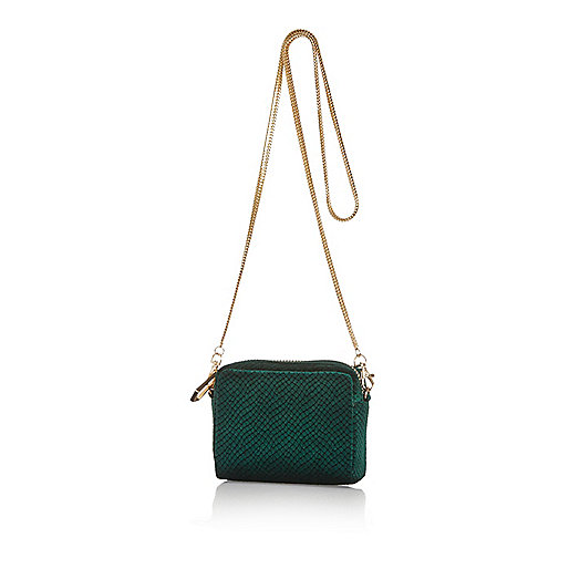 River Island Snake Print Mini Square Handbag