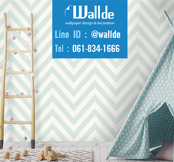 วอลเปเปอร์ห้องเด็ก วอลเปอร์ลายการ์ตูน ลายเส้นหยัก