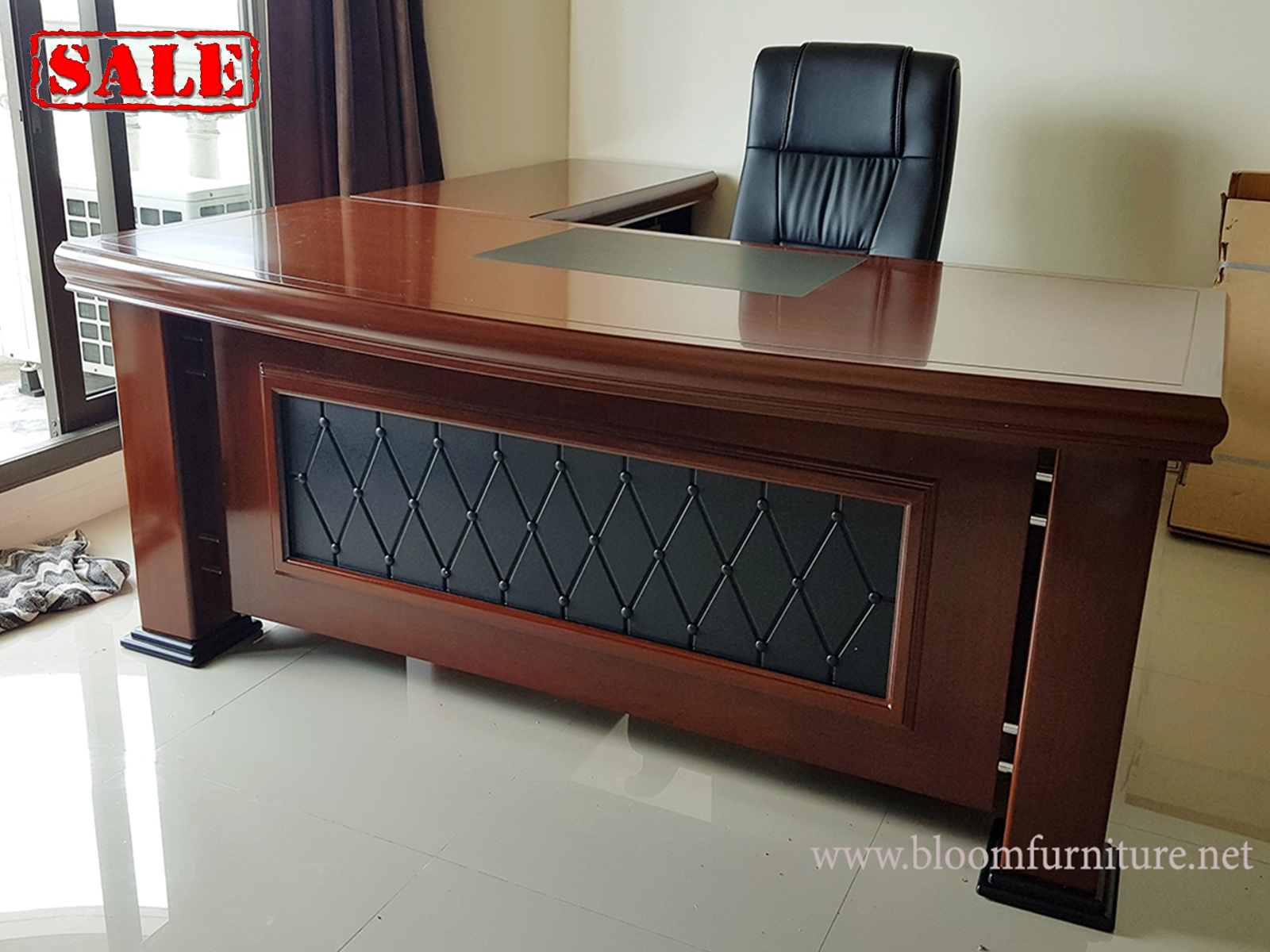 *พร้อมส่ง* โต๊ะทำงานผู้บริหารตัวแอล ขนาด 2 เมตร Brandy / Executive Desk with L shape size 2 m.
