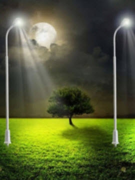 เสาไฟโลหะ สีเทา LED 3 โวลต์ สูง 10 ซ.ม. / 5 ต้น