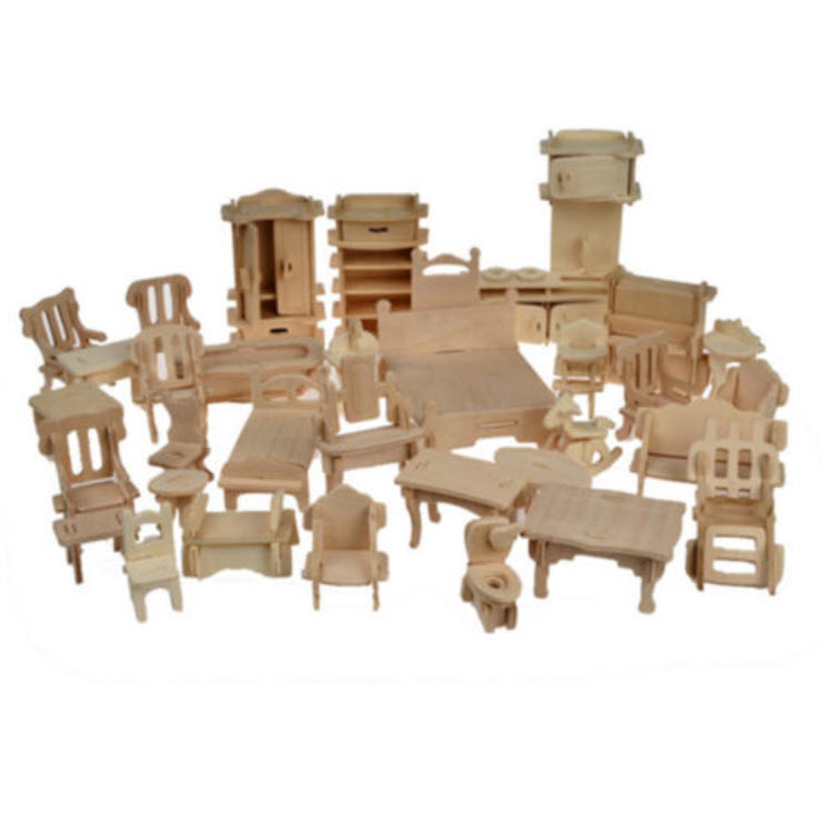 เฟอร์ไม้ 34 ชิ้น DIY