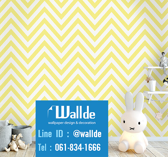 วอลเปเปอร์ห้องเด็ก วอลเปอร์ลายการ์ตูน ลายเส้นหยัก