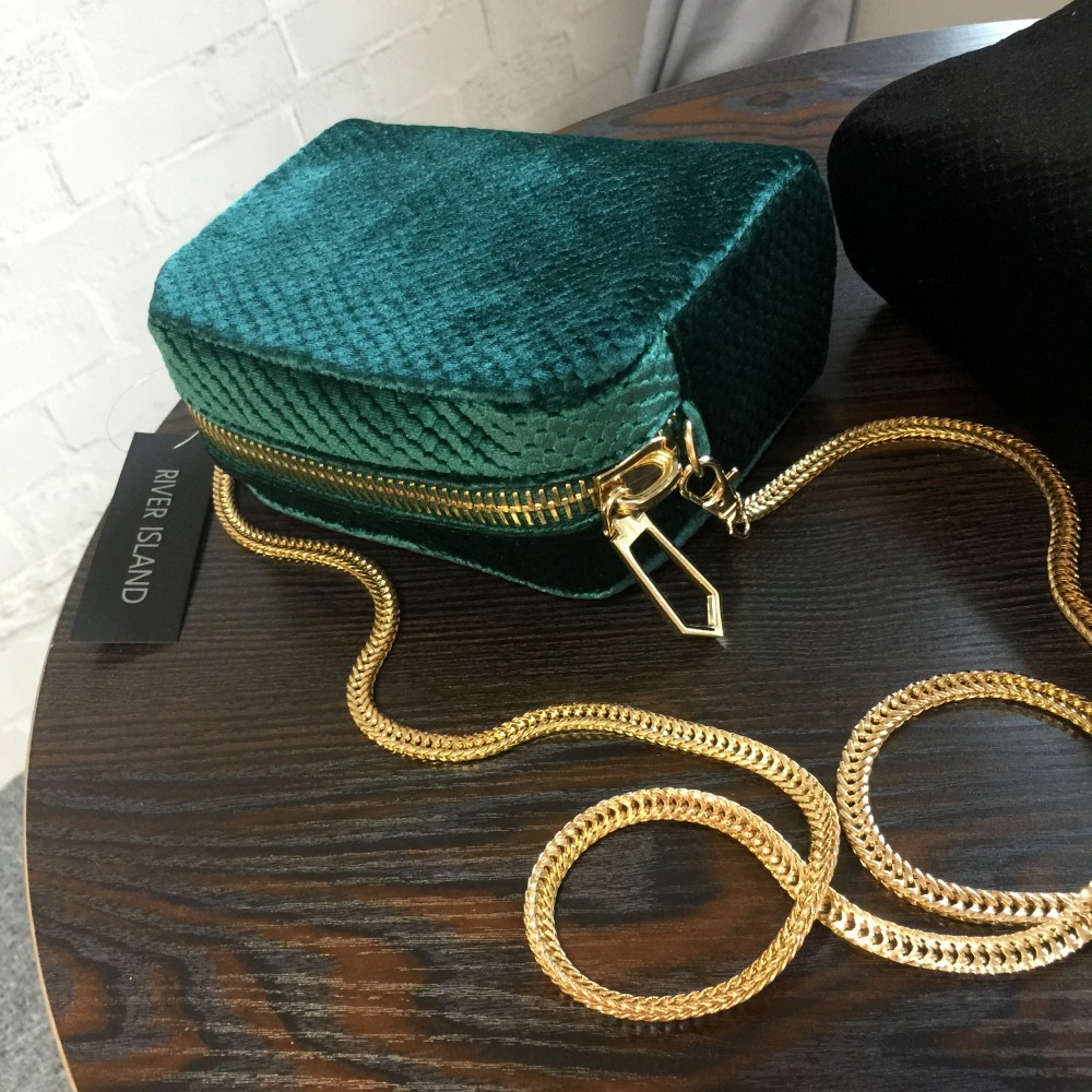 River Island Snake Print Mini Square Handbag