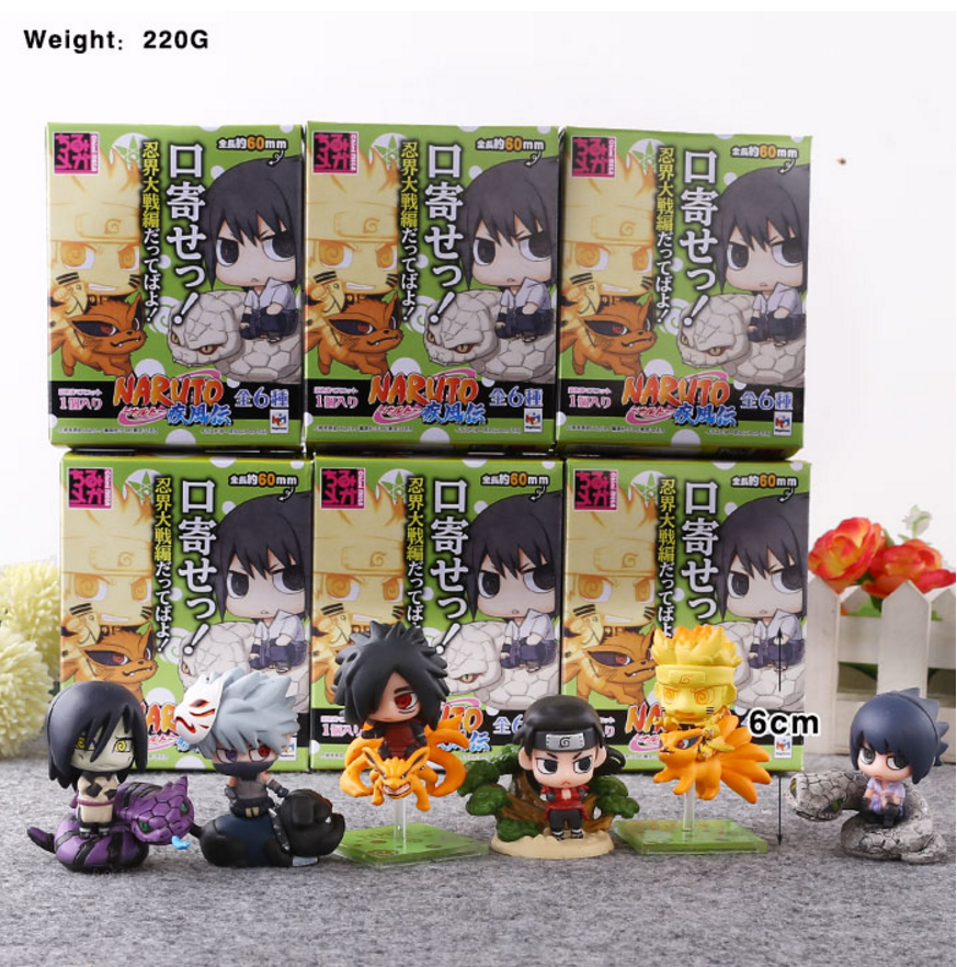 นารูโตะ 6ตัวจิ๋ว นั่งสัตว์ มีกล่อง ชุด 3