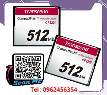TransCend, Compact Flash Card, CF Card,512Mb,CF220i,Industrial Grade,Industrial Temp,TS512MCF220I