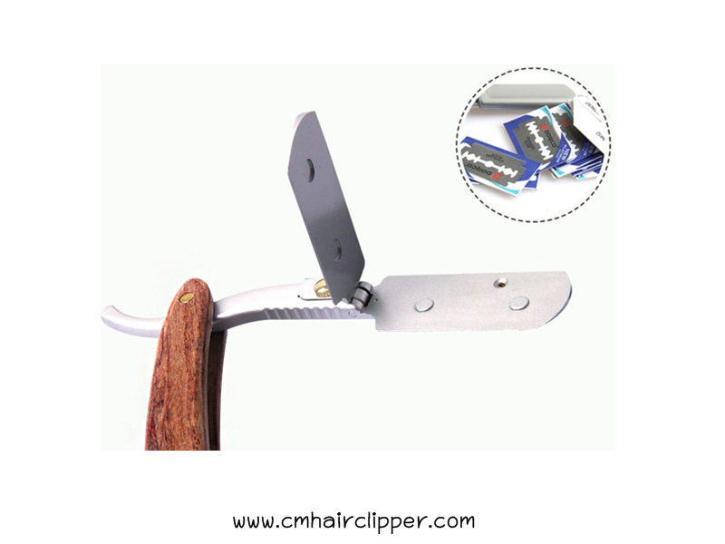 มีดโกนพับไม้แท้ สีน้ำตาล SamRoca Made in Germany