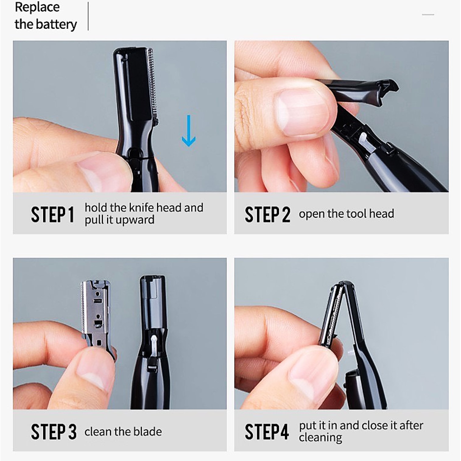 BlueMan EyeBrow Trimmer Men’s Speed Type Electric ชุดอุปกรณ์อิเล็คทริคจัดแต่งคิ้วสำหรับผู้ชายมีสไตล์