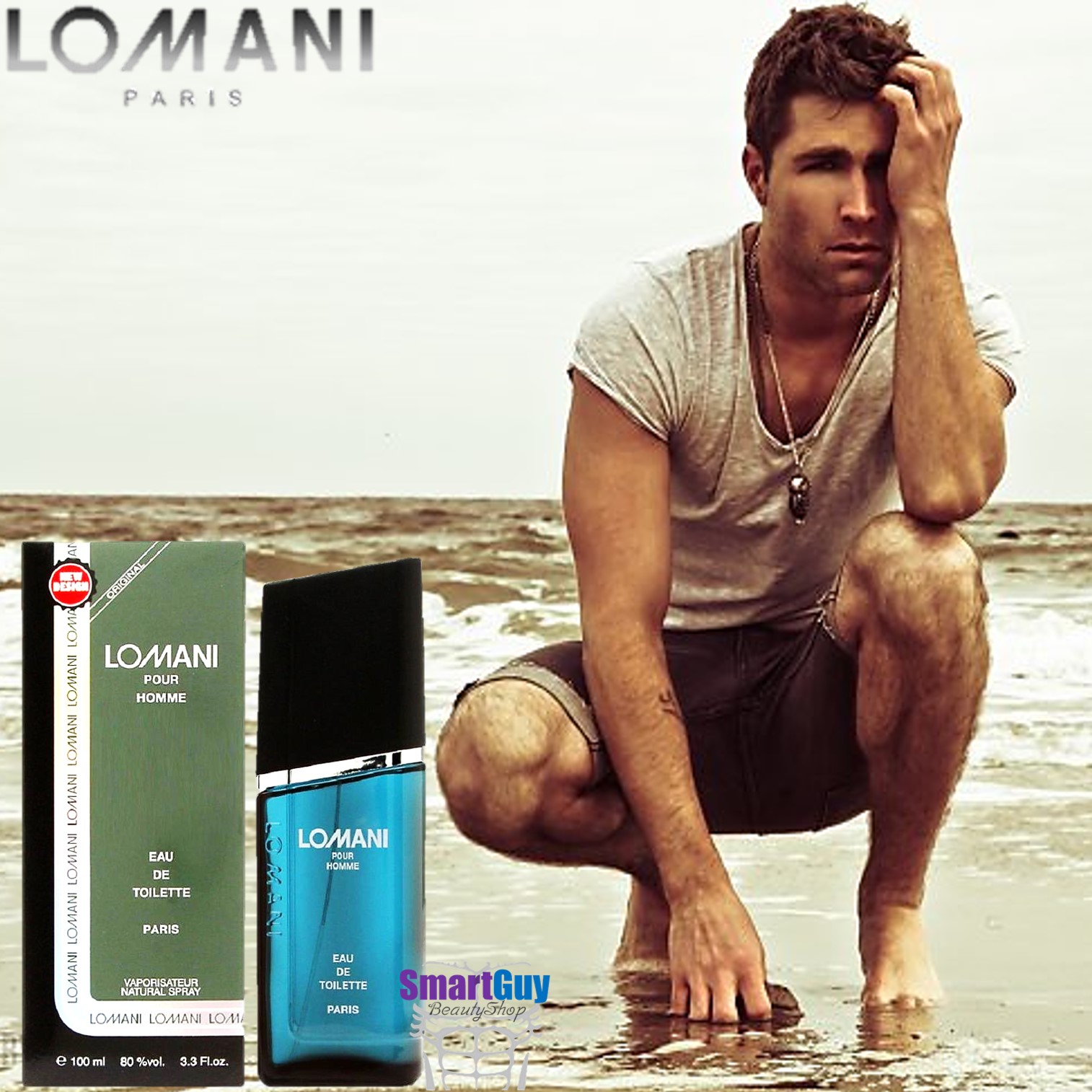 LOMANI Pour Homme Eau De Toilette Paris 100ml. น้ำหอมลิขสิทธิ์ของแท้ซีรี่ย์ใหม่จากแบรนด์โลมานี่สำหรับผู้ชายกลิ่นใหม่หอมเย็นเบาสบายผสานความเซ็กซี่น่าค้นหาชวนเข้ามาสัมผัสใกล้ๆ