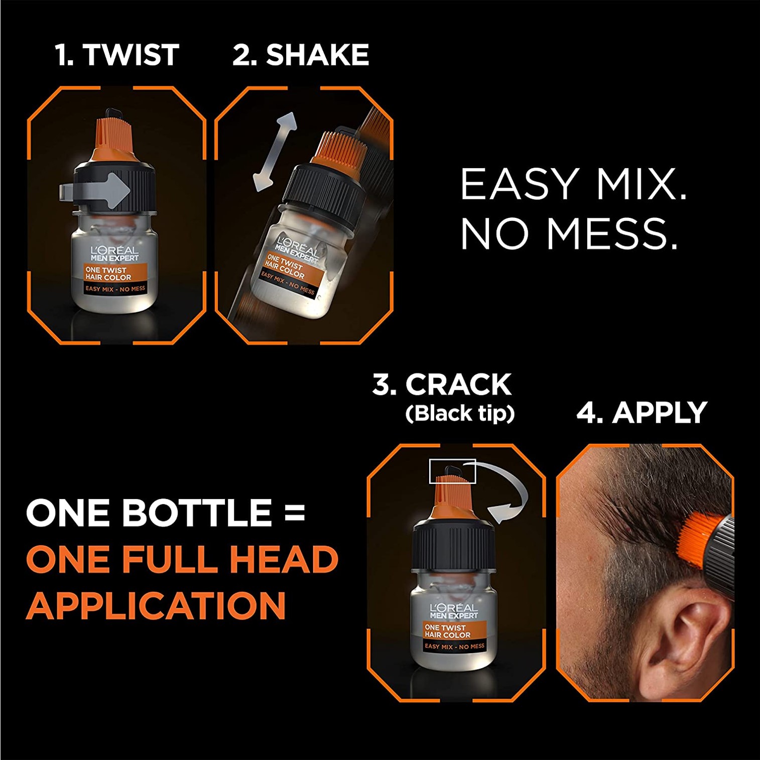 L'Oreal Paris Men Expert Semi Permanent Hair Colour 02 Natural Black ผลิตภัณฑ์เปลี่ยนสีผมสำหรับผู้ชายสูตรพิเศษจากลอรีอัลปารีส