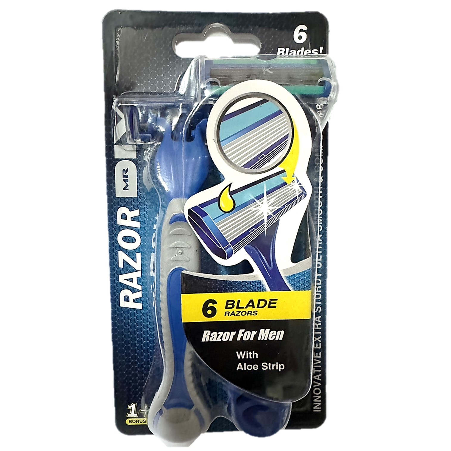 MR.DIY 6 Blade Razors For Men With Aloe Strip 3Piece มีดโกนหนวดรุ่นพิเศษ 6 ใบมีดบรรจุ 3 ชิ้น