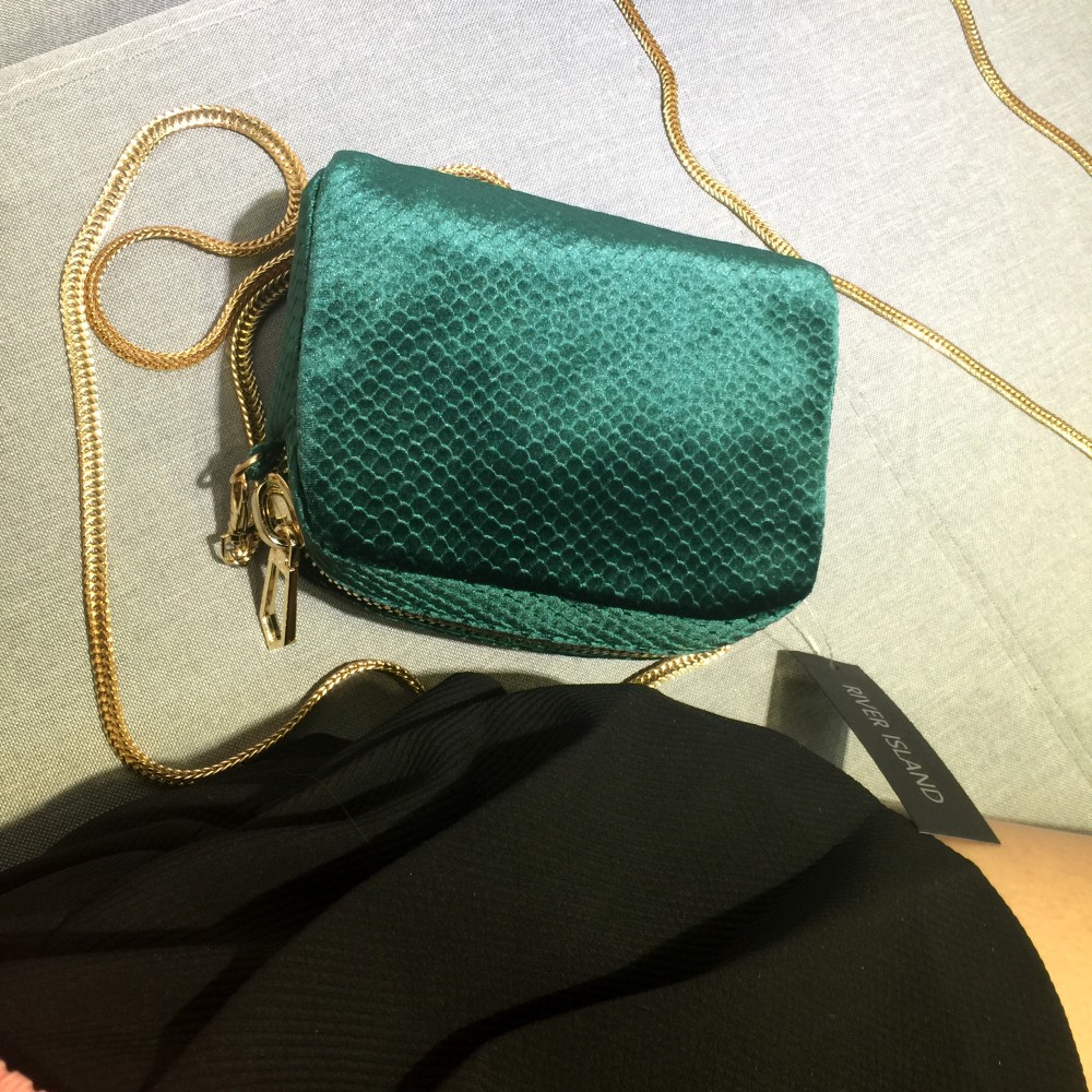 River Island Snake Print Mini Square Handbag