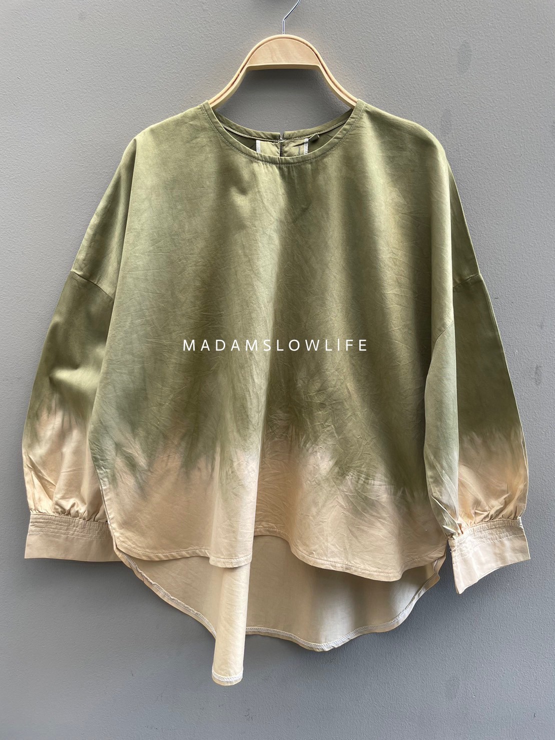 เสื้อทรงแขนเกาหลี ย้อมสีปลอดสารพิษทูโทน