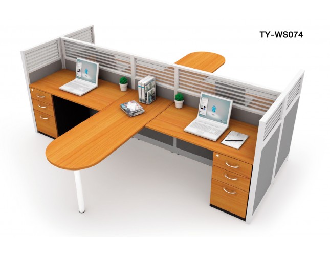 โต๊ะทำงานกลุ่มพร้อม Partition กั้น ขนาด 310*125*120 ซม.
