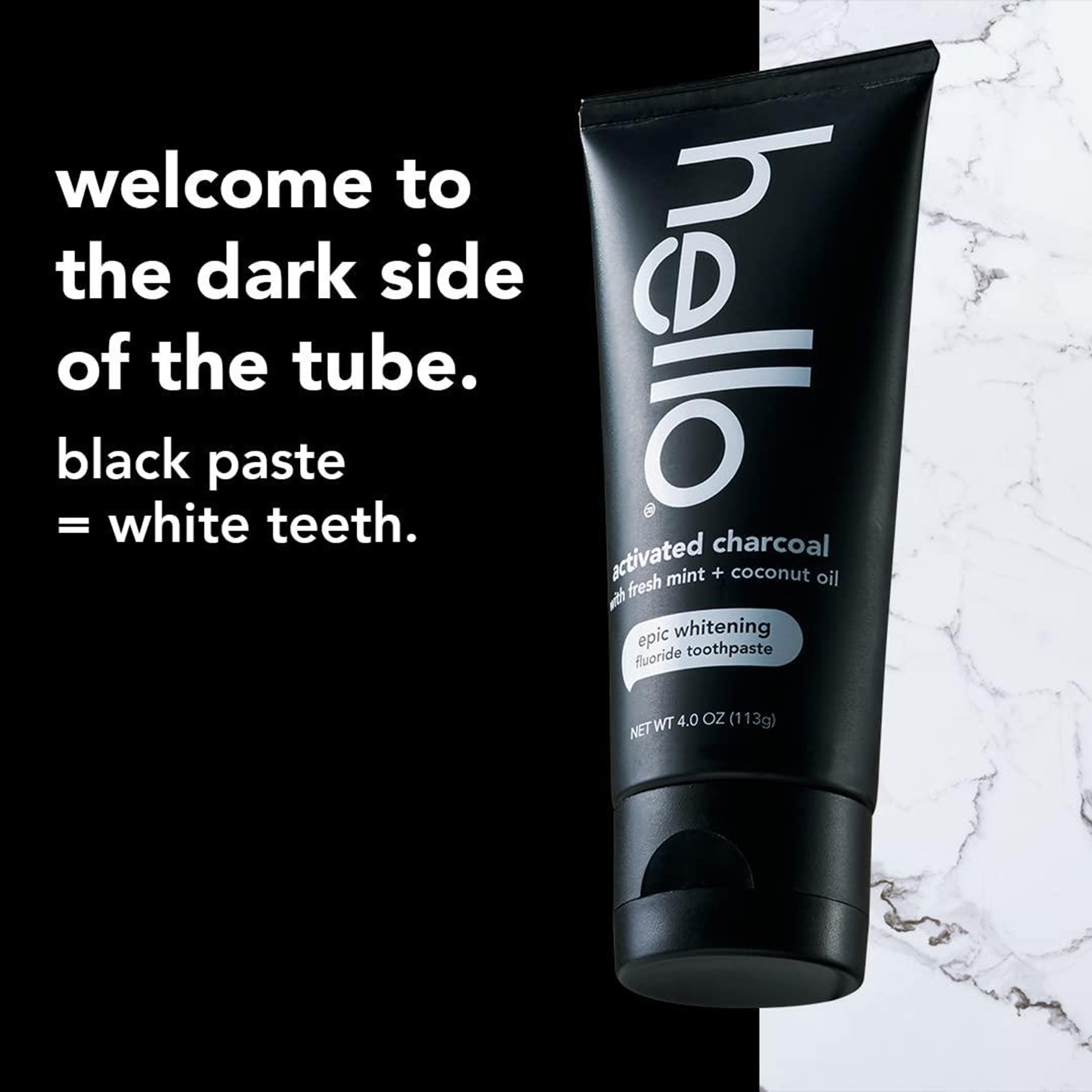 Hello Activated Charcoal Epic Teeth Whitening Fluoride Free Toothpaste 113g ยาสีฟันสูตรชาโคลเพื่อฟันขาวสะอาดสินค้านำเข้าจากออสเตรเลีย