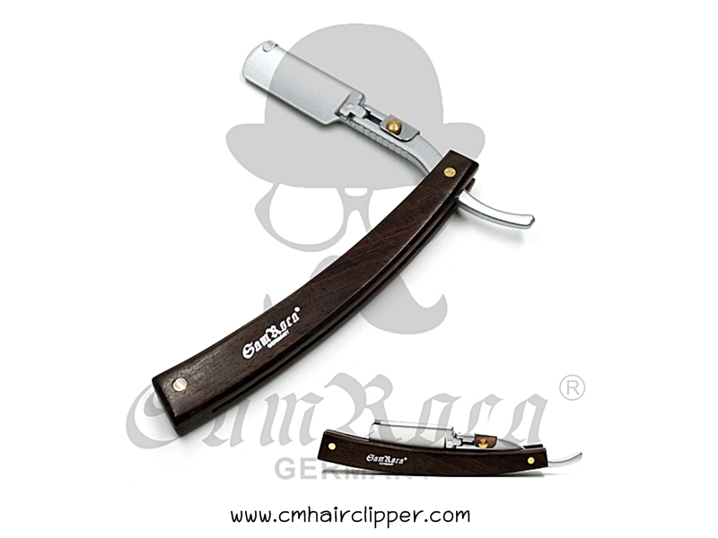 มีดโกนพับไม้แท้ สีดำ SamRoca Made in Germany