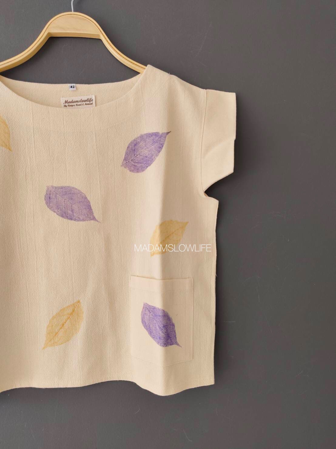 เสื้อผู้หญิง อก 38 40 42 ผ้าคอตตอนพรีเมียมแบบมีเทกเจอร์ ลวดลายใบไม้ใช้สีปลอดสารพิษ