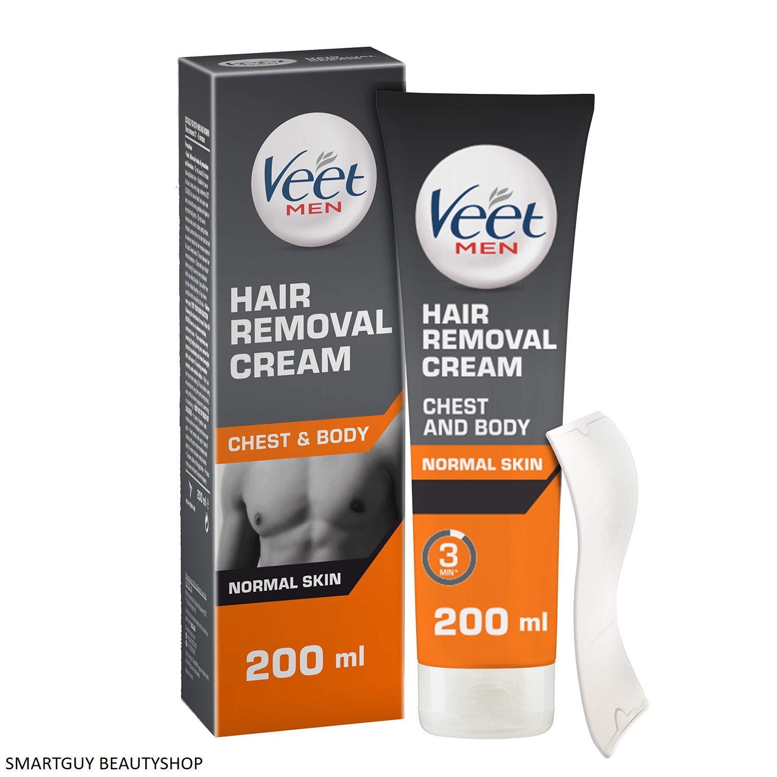 Veet Men Hair Removal Cream For Normal Skin 200ml ผลิตภัณฑ์กำจัดขนบริเวณร่างกายสำหรับผู้ชายสูตรเพื่อผิวปกติ