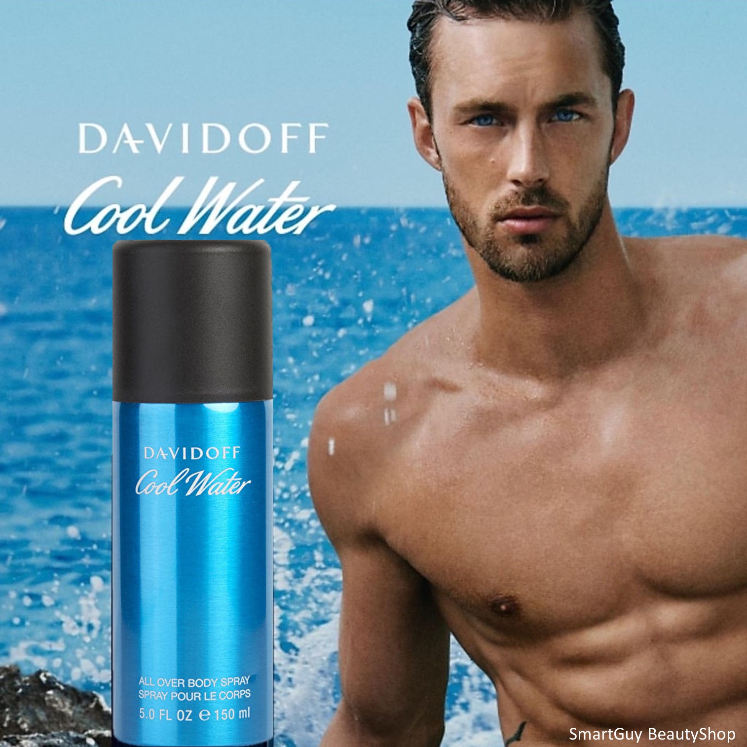 DAVIDOFF COOL WATER MEN ALL OVER BODY SPRAY 150ml สเปรย์น้ำหอมระงับกลิ่นกายกลิ่นหอมเย็นสุดพิเศษสำหรับผู้ชายสินค้านำเข้าจากต่างประเทศของแท้พร้อมส่ง