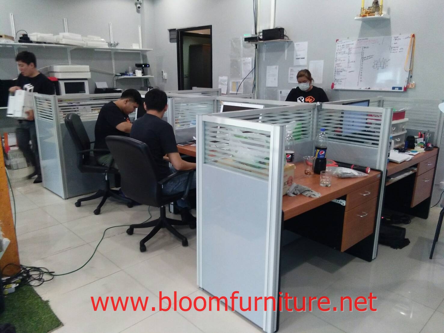 โต๊ะทำงานกลุ่ม โต๊ะ Call Center กั้นด้วย Partition
