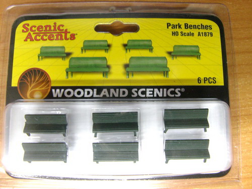 ม้านั่งยาว สเกล 1:87 ชุด 6 ตัว (Woodland)